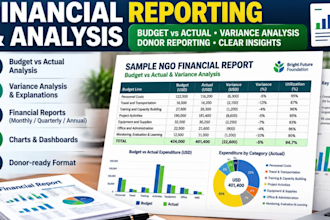 prepare nonprofit budgets, grant reports, financial analysis
