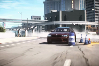 create cinematic 3d car crash and police chase animation with vfx smoke and fire