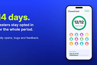 provide 12 testers for google play closed testing for 14 days