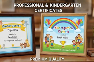 create custom personalized kindergarten graduation certificate template