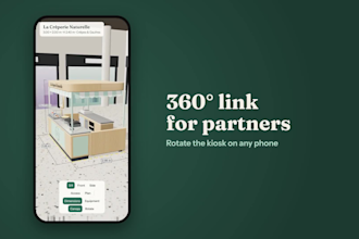 design your mall kiosk in 3d with plans, 360 view and video