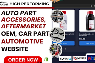 build auto parts website, ymm oem, aftermarket part, accessories shopify store