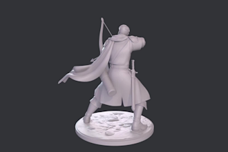 sculpt 3d fantasy miniature,action figure,character zbrush sculpting for print