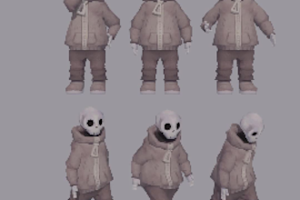 create stylized retro ps1 and ps2 low poly characters