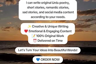 write horror and romantic urdu stories for youtube