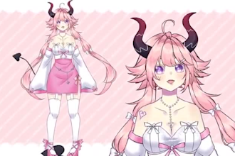 draw custom pngtuber avatar, reactive png and vtuber expressions for stream