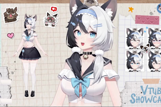 create a custom vtuber model with live2d rigging and expressions