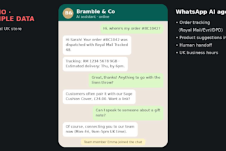 build a whatsapp ai chatbot and shopify ai agent with n8n for UK stores