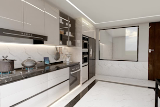 plan and design your kitechn n bathroom with render images n detail work drwaing