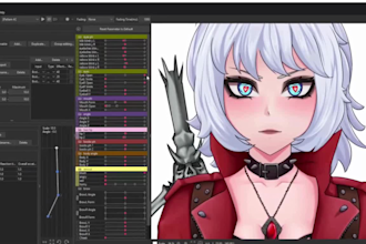 design, rigging anime style vtuber in live2d vtuber model for streaming, gaming