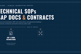 write sops, sap erp process documents, manuals, and contracts