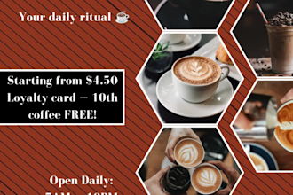 design professional restaurant, cafe and food brand social media posts in canva