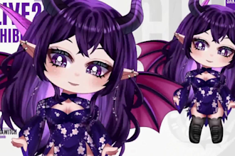 create custom live2d vtuber chibi model fully rigged and ready for streaming