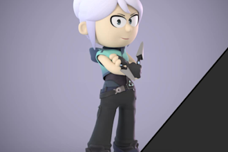 make a stylized 3d chibi character ready for animation