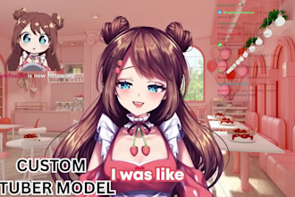 design and rig custom live 2d vtuber model 3d vtuber live2d vtuber rigging model
