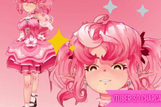 create 3d character vtuber model, 3d rigging anime vroid, vrchat 2d vtuber model