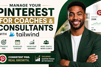 manage social media pinterest for consultant coaches tailwind setup
