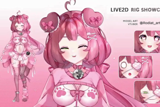 design and rig 2d vtuber model, live2d model, vtuber rigging, anime art vtuber