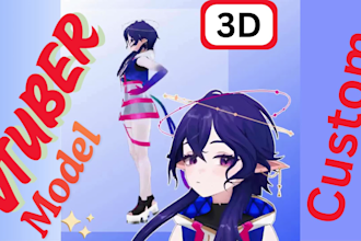 deliver custom 3d vtuber model, live2d model, rig, full vseeface setup, vrm file