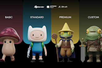 design cute 3d character, animal, mascot, and toy model