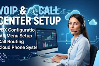 setup voip business phone system pbx IVR and cloud call center