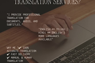do telugu transcription, translation and data entry