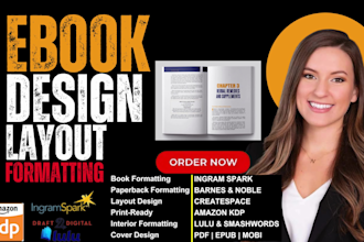 do book formatting, typesetting, layout design, book layout an print book design