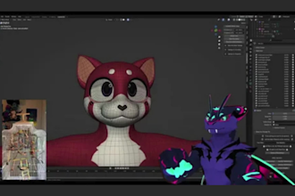 design and rigging 3d vtuber character modeling for vroid vrchat vrm in blender