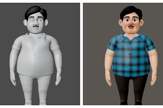design 3d cartoon character in blender
