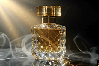 animate hyper realistic 3d perfume, cosmetics bottle render, 3d perfume animate