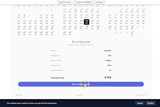 beds24 booking calendar widget for availability and rates
