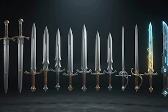 create custom 3d printable sword 3d weapon  armor accessories cosplay props stl