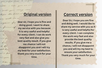 improve idea,grammer and accuracy of content