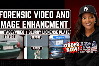 do forensic video enhancement, blurry license plate detection, and cctv analysis