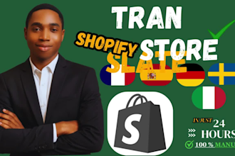 professional shopify store translation into german, spanish, dutch, IT and en