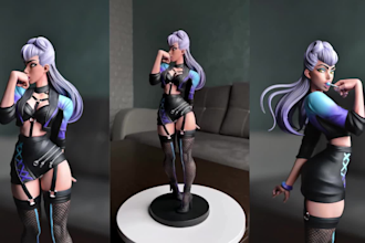 3d print and paint custom anime figure resin statue bust diorama miniature stl