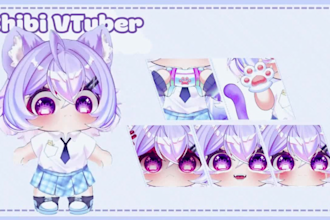 create and rig live2d vtuber model, emotes, chibi vtuber model for vtube studio