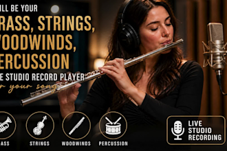 be your brass strings woodwinds percussion live studio record player for tracks