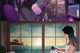 create loop animation lofi animation 2d animated lofi background loop music