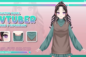 complete vtuber package live2d ,3d model stream in any style vroid, vrchat