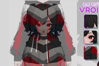 create 3d vtuber and vriod character model for vrchat anime with rigging