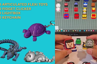 do 3d keychain, fidget clicker toy, articulated flexi toy for 3d printing in 24h
