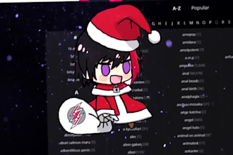 do custom christmas padoru video and animated gif, holiday chibi, christmas loop