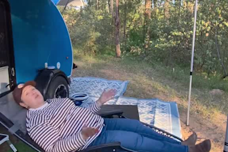 be your midlife female ugc creator for travel and camping brands