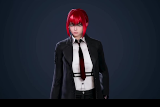 create custom 3d anime vtuber avatar with modular outfits ready for vrm, vrchat
