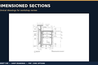 draw cabinet shop drawings for custom cabinetry and millwork