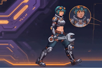 animate and create pixel art character for your game character