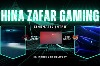 create cinematic gaming youtube intro with 4k quality in 24h