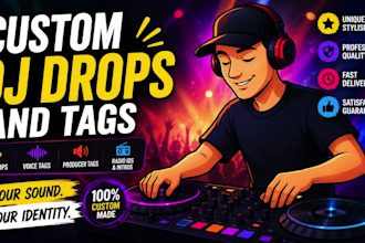 do custom british dj drops and tags radio jingles podcast intro with sound fx