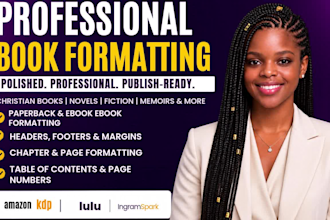 format christian book, novel book editing, fiction story book and memoir